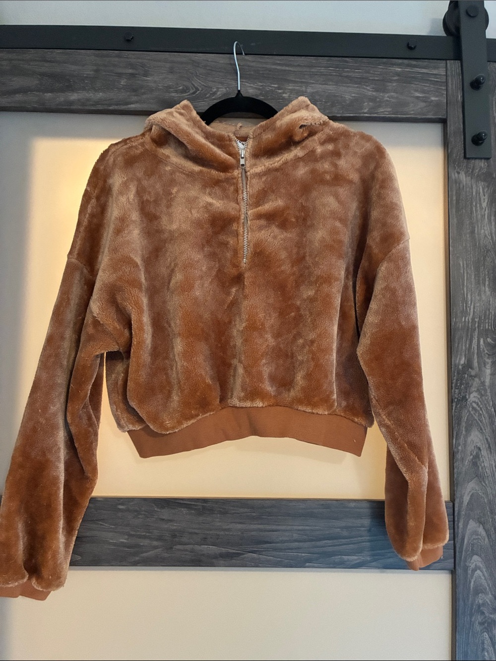 For The Republic Plush Half-Zip Turtleneck Sweater - Brown